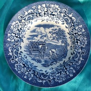 Vintage blue and white Royal Tudor Ware 7" plate